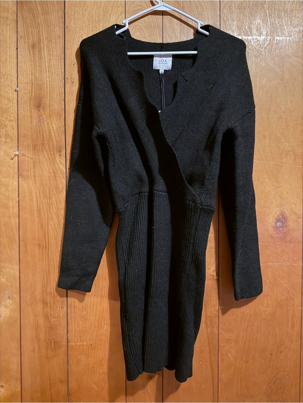 J.O.A. Black Ribbed Knit Dress with Brand Tag